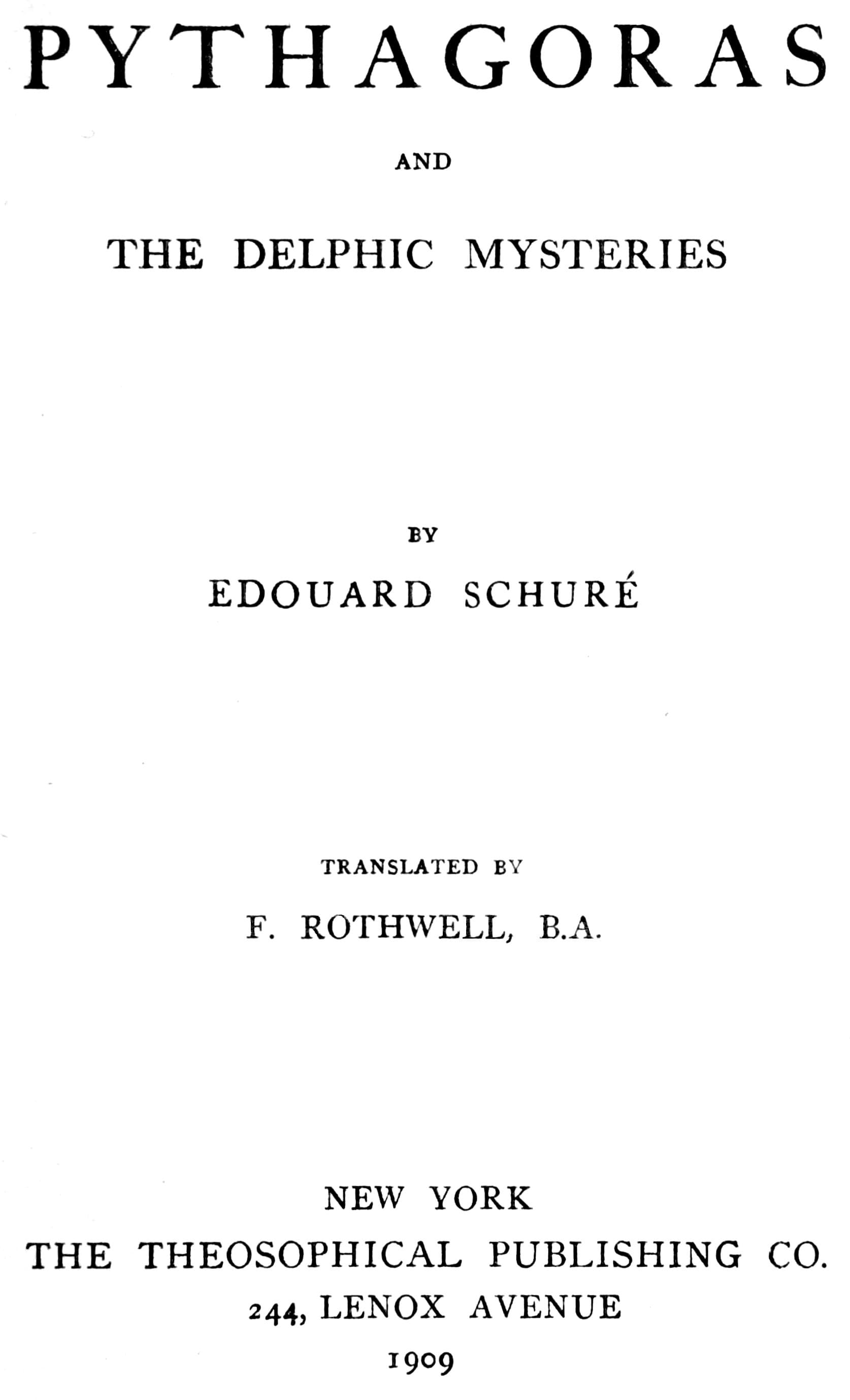 Pythagoras and the Delphic Mysteries
