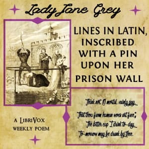 Lines in Latin, inscribed with a pin upon her prison wall.