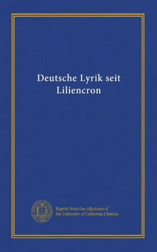 Deutsche Lyrik Seit Liliencron