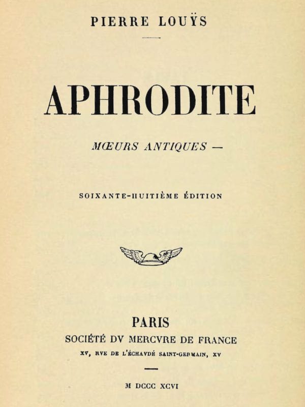 Aphrodite: Moeurs Antiques