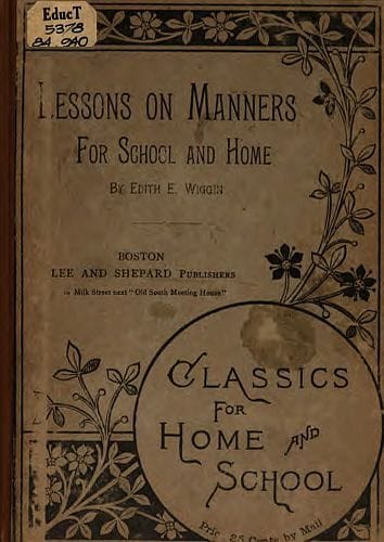 Lessons on Manners for School and Home Use