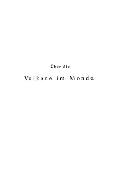 Über Die Vulkane Im Monde