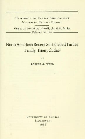 North American Recent Soft-Shelled Turtles (family  Trionychidae)