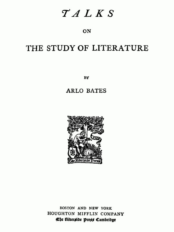 Talks on the Study of Literature.