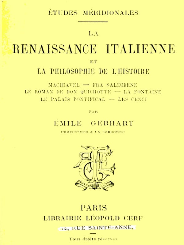 La Renaissance Italienne Et La Philosophie De L'histoire