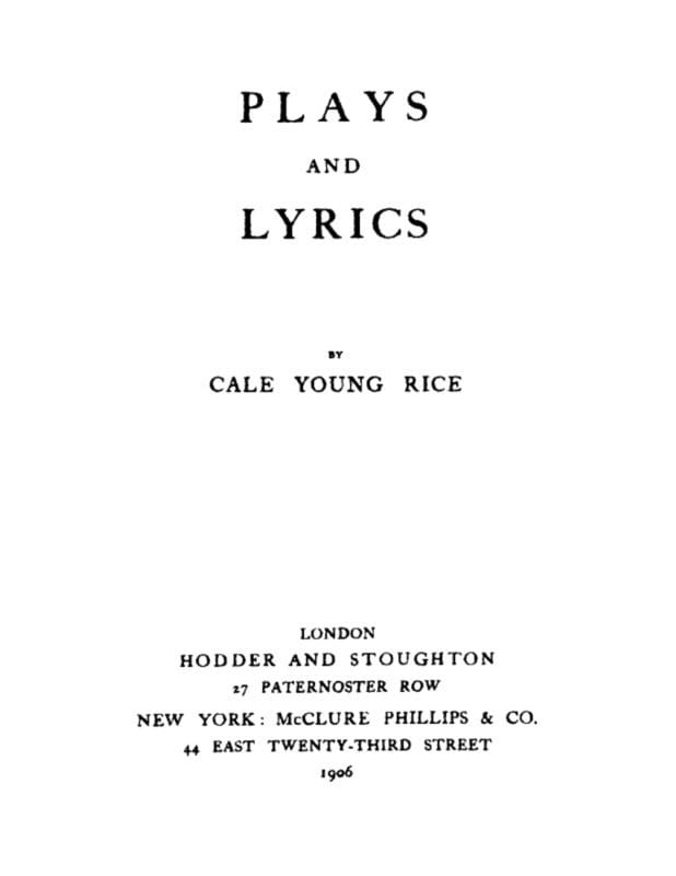 Plays and Lyrics