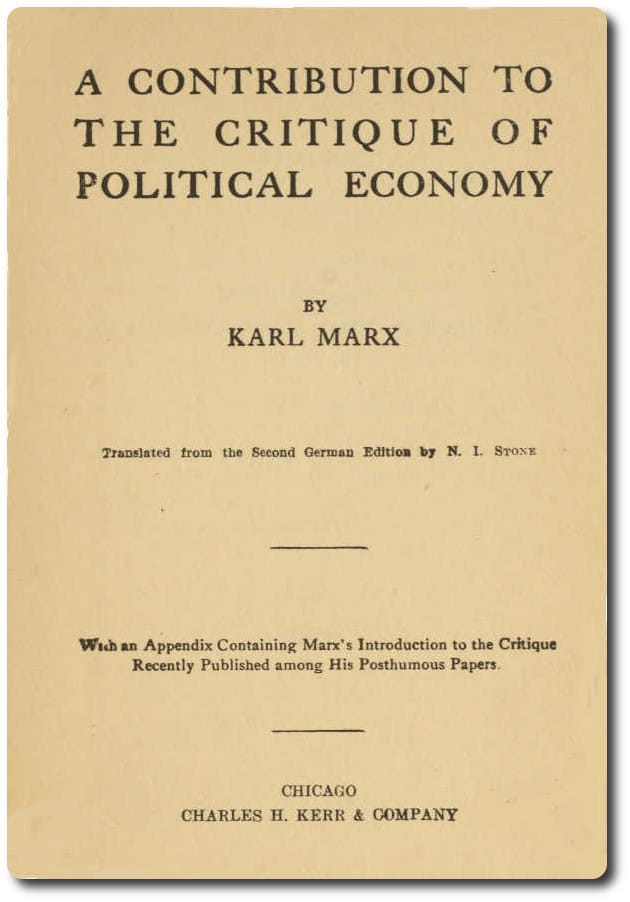 A Contribution to the Critique of Political Economy