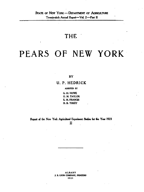 The Pears of New York