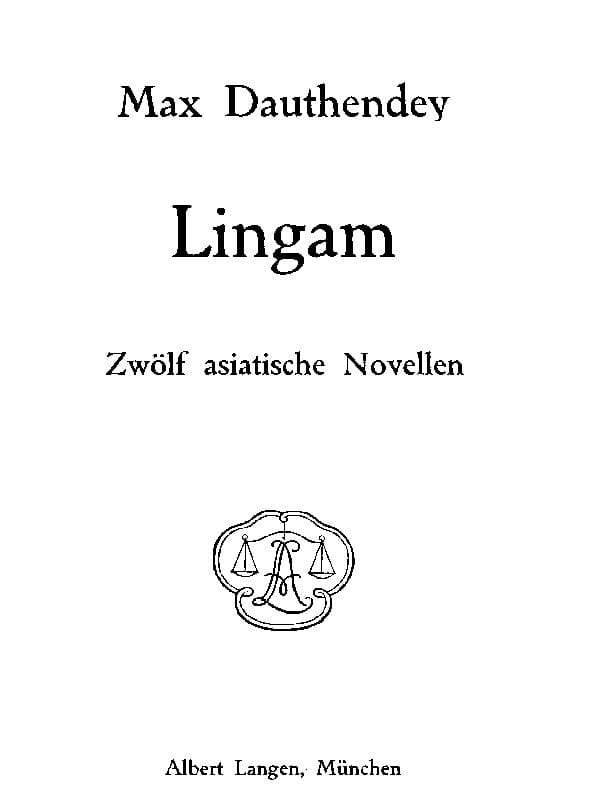 Lingam: Zwölf Asiatische Novellen