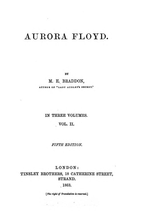 Aurora Floyd, Vol. 2fifth Edition