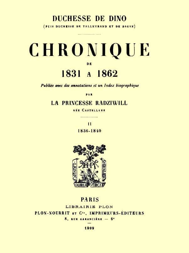 Chronique De 1831 À 1862, Tome 2 (de 4)