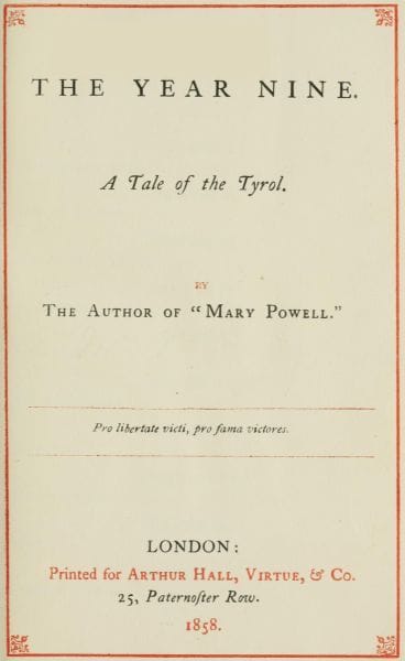 The Year Nine: A Tale of the Tyrol