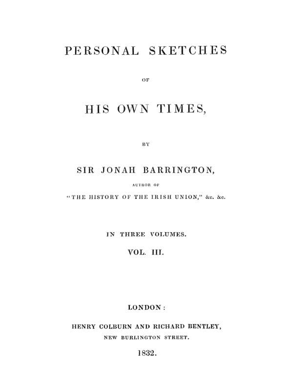 Personal Sketches of His Own Times, Vol. 3 (of 3)