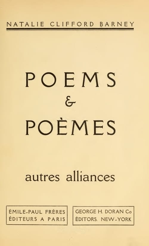 Poems & Poèmes; Autres Alliances