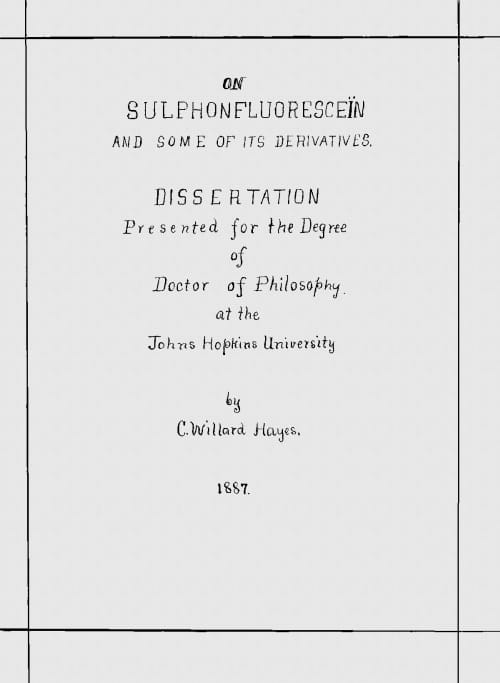 On Sulphonfluoresceïn and Some of Its Derivatives