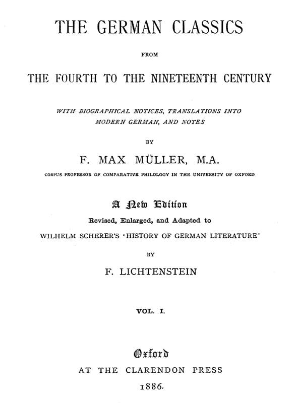 The German Classics from the Fourth to the Nineteenth Century, Vol. 1 (of 2)