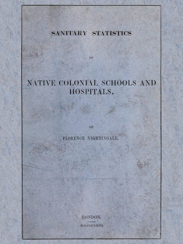 Sanitary Statistics of Native Colonial Schools and Hospitals