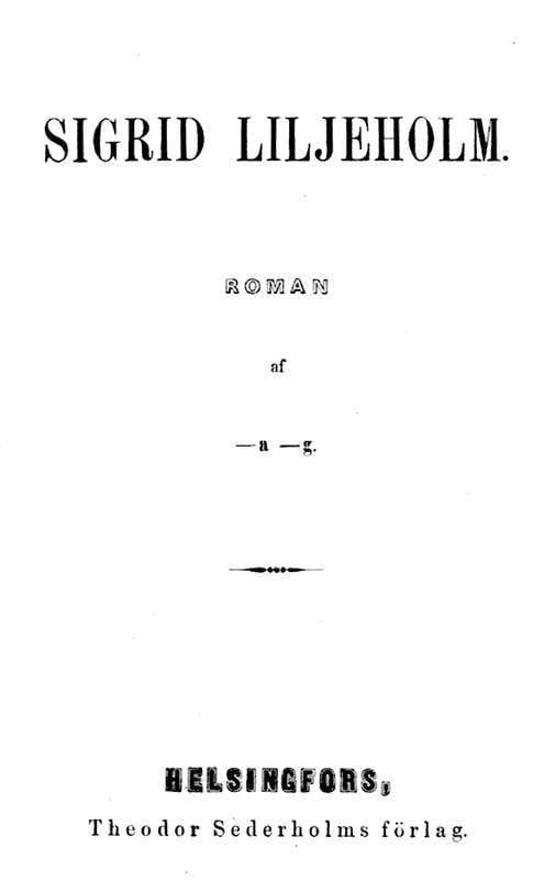 Sigrid Liljeholm: Roman