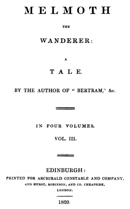 Melmoth the Wanderer, Vol. 3