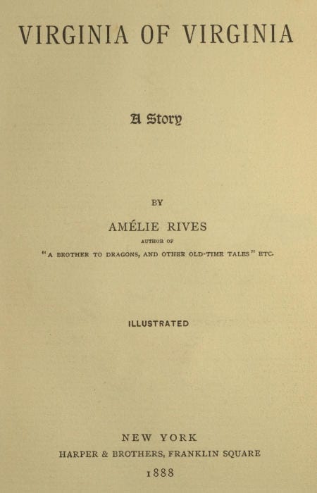 Virginia of Virginia: A Story