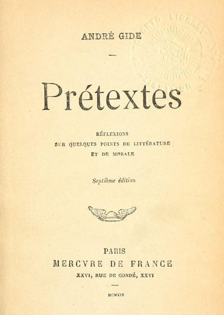 Prétextes: Réflexions Sur Quelques Points De Littérature Et De Morale