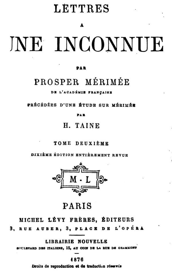 Lettres à une inconnue, Tome Deuxième