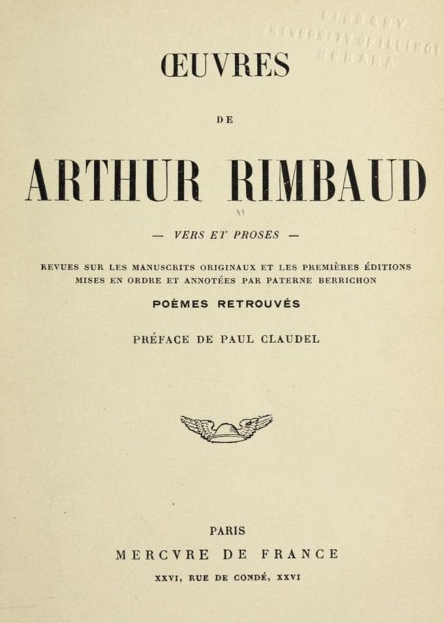Oeuvres de Arthur Rimbaud: Vers et proses