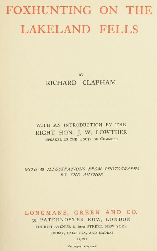 Foxhunting on the Lakeland Fells