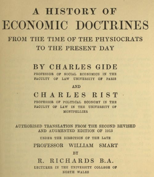 A History of Economic Doctrines: From the Time of the Physiocrats to the Present Day