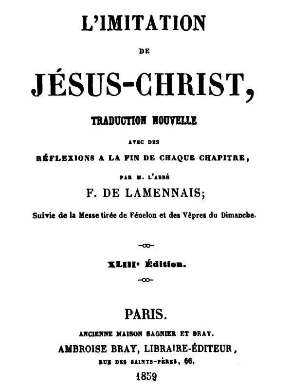 L'imitation De Jésus-Christtraduction Nouvelle Avec Des Réflexions À La Fin De Chaque Chapitre