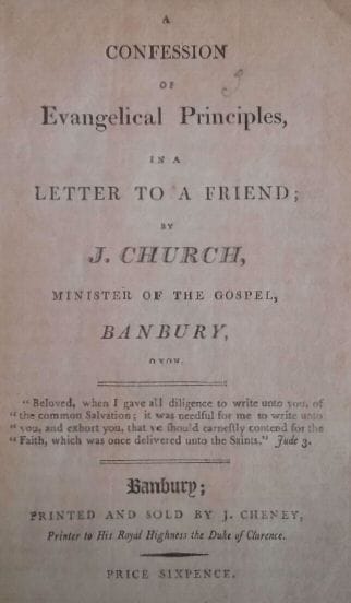 A Confession of Evangelical Principlesin a Letter to a Friend