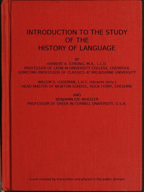 Introduction to the Study of the History of Language