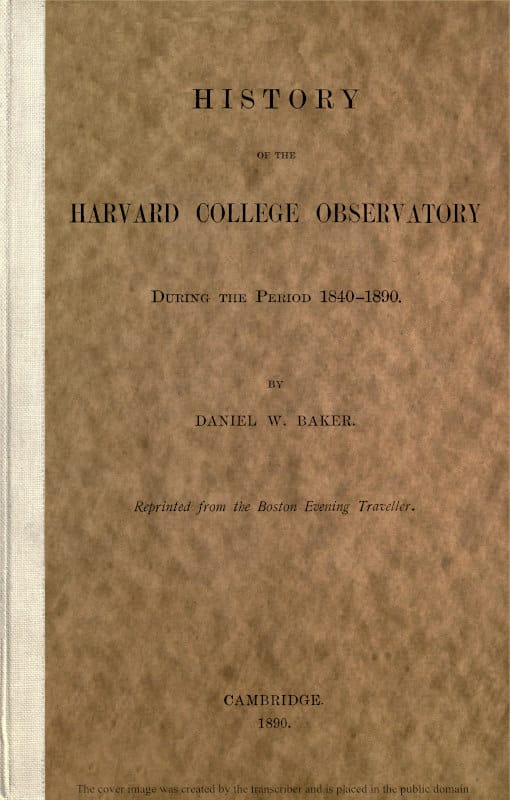History of the Harvard College Observatory During the Period 1840-1890