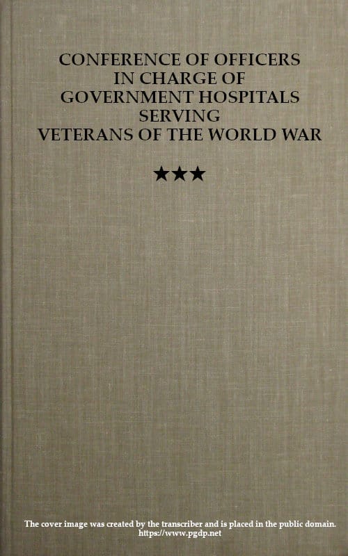 Conference of Officers in Charge of Government Hospitals Serving Veterans of…