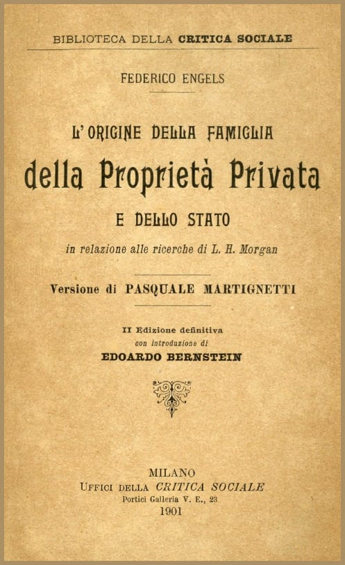 L'origine della Famiglia della Proprietà privata e dello Stato