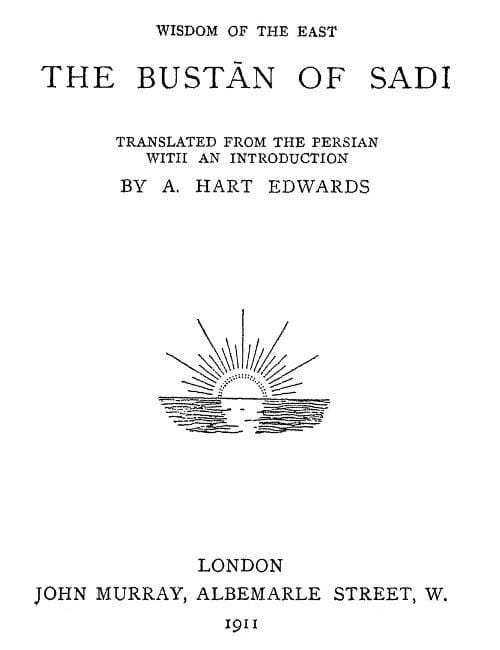 The Bustan of Sadi