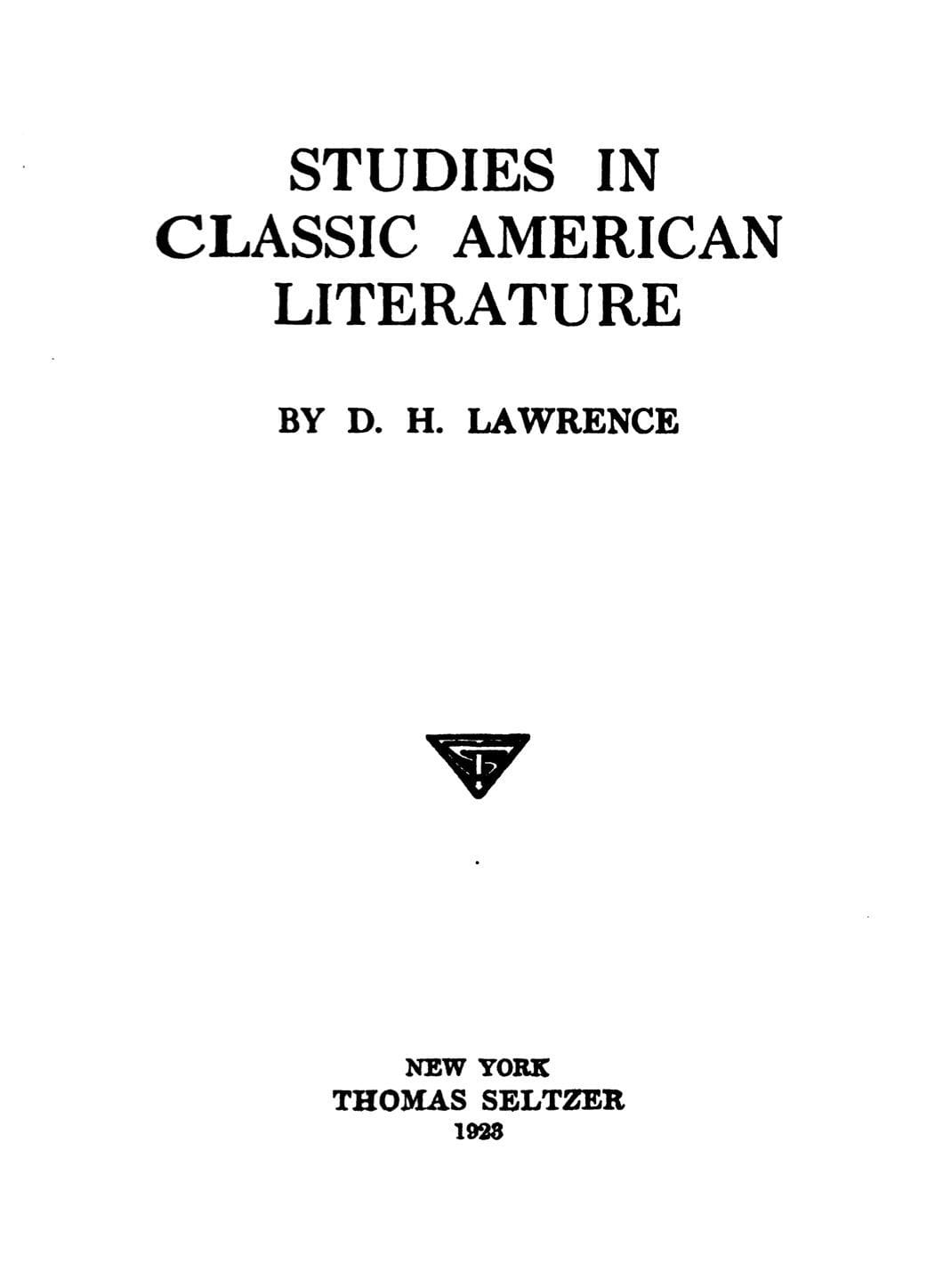 Studies in Classic American Literature