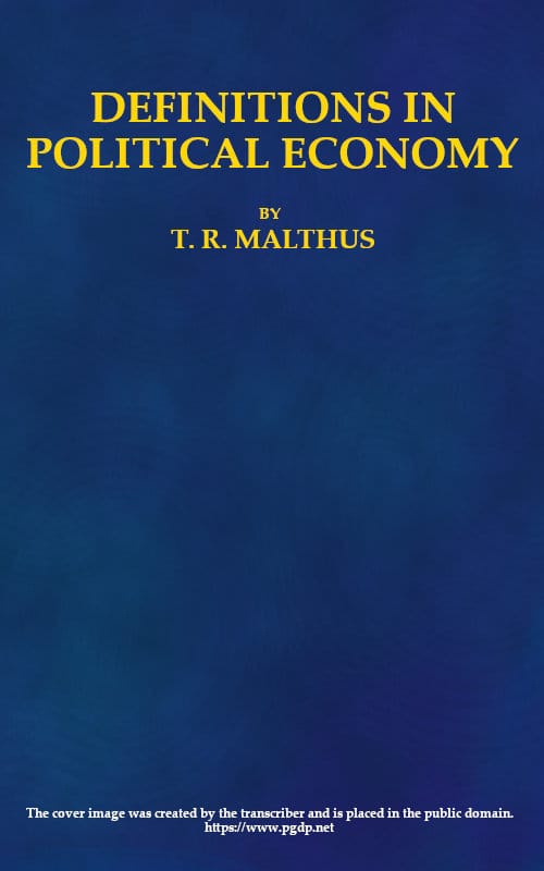 Definitions in Political Economy