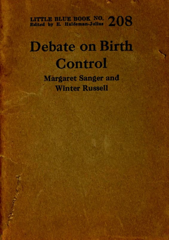Debate on birth control. Margaret Sanger and Winter Russell