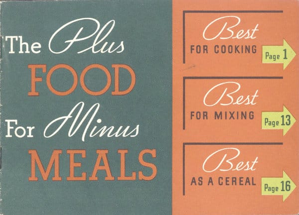 The Plus Food for Minus Meals