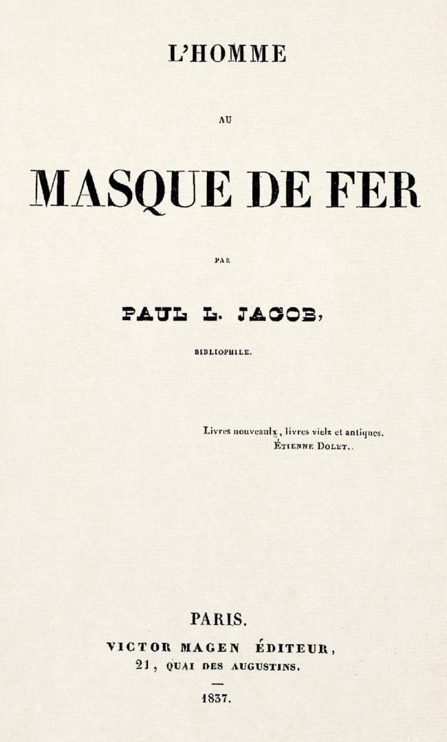 L'homme au masque de fer