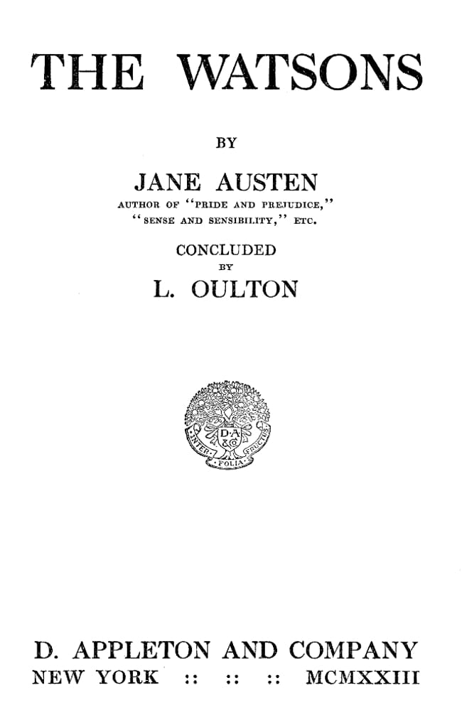 The Watsons: By Jane Austen, Concluded
