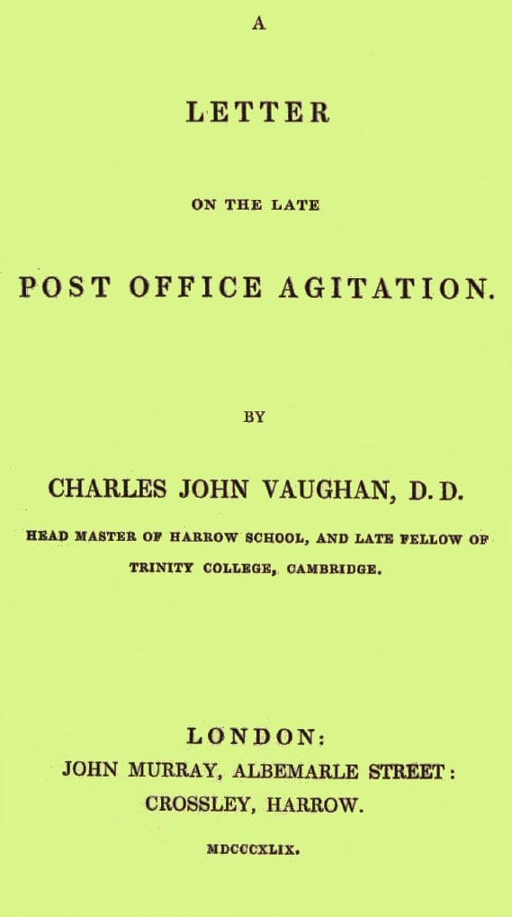 A Letter on the Late Post Office Agitation