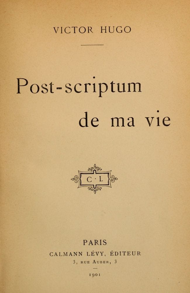 Post-scriptum de ma vie