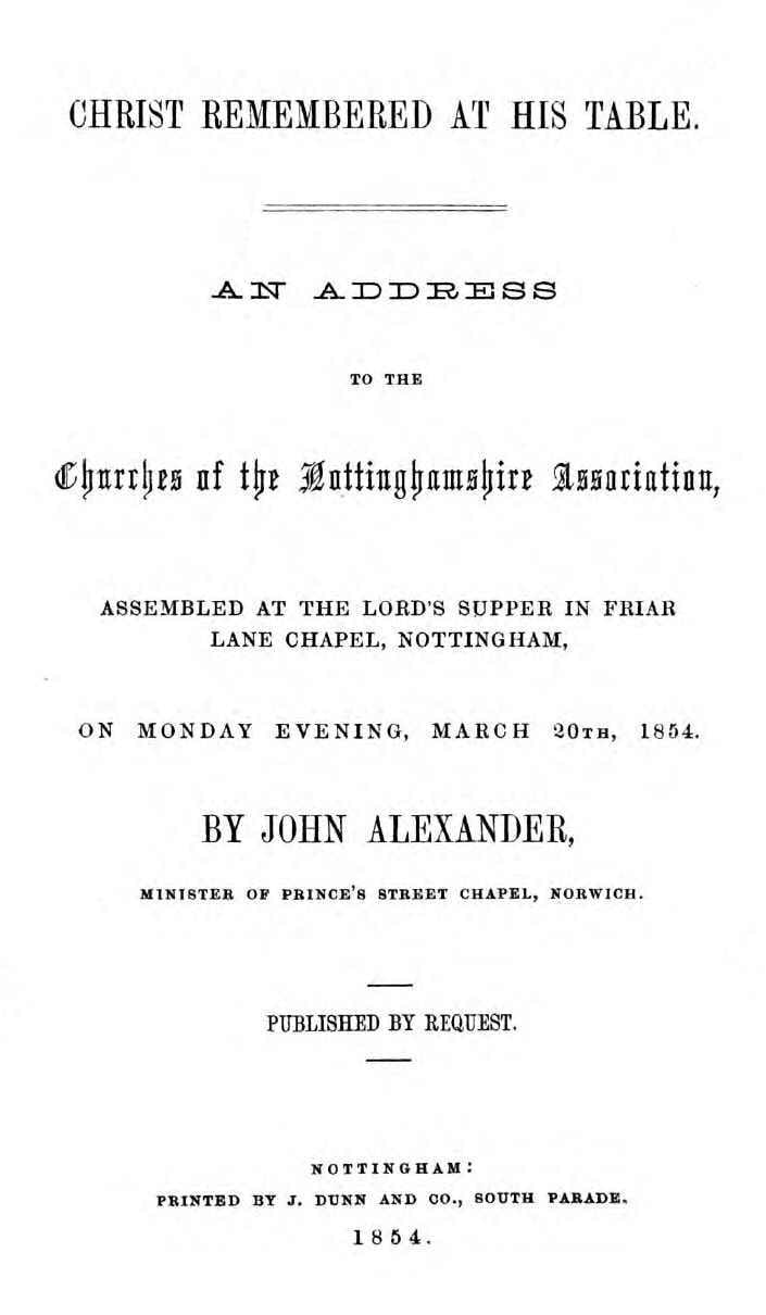 Christ Remembered at His Table