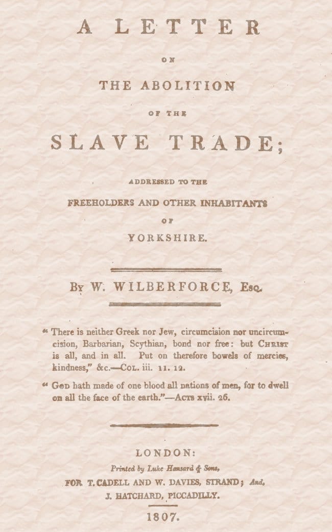 A Letter on the Abolition of the Slave Trade
