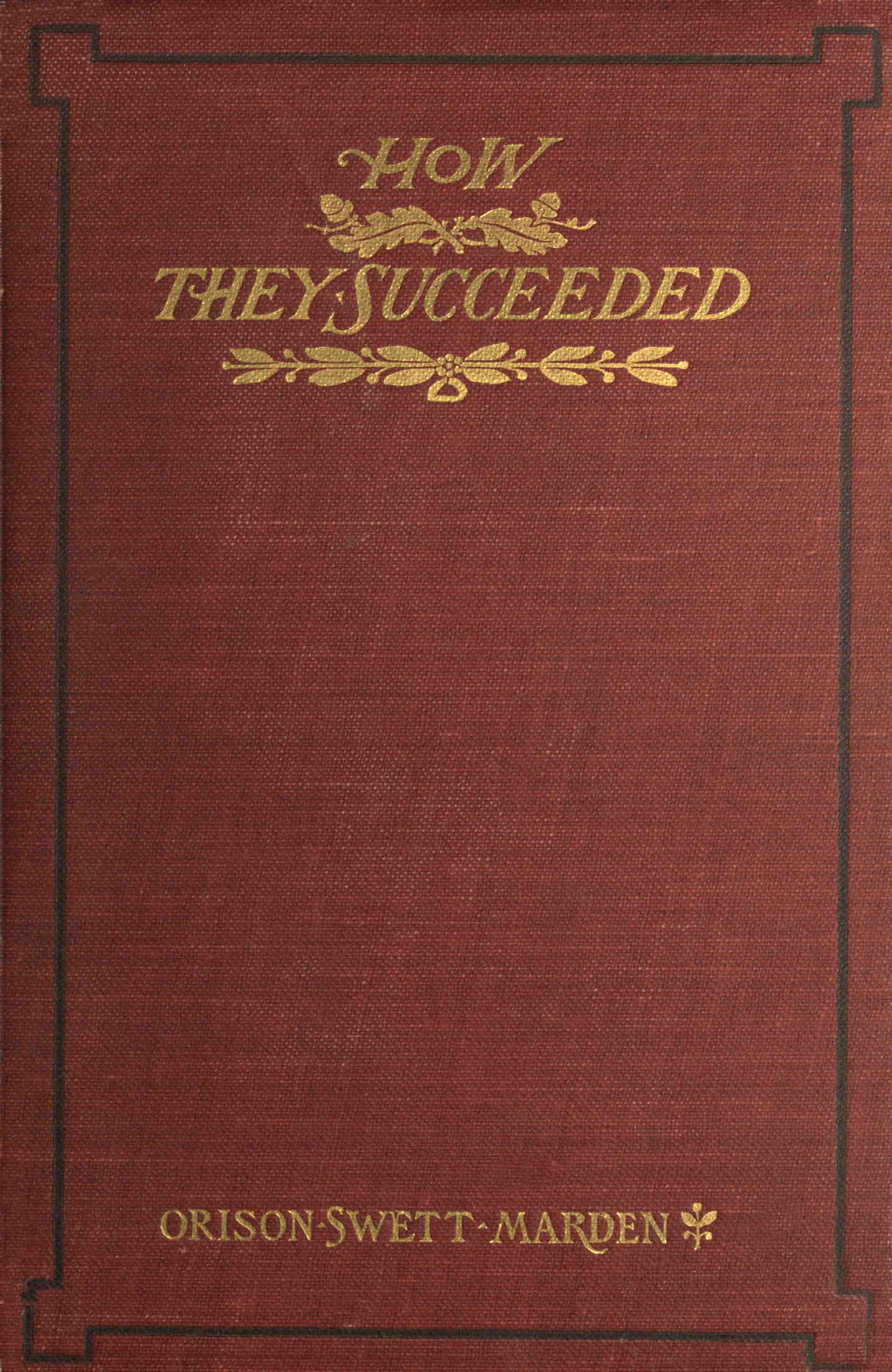 How They Succeeded: Life Stories of Successful Men Told