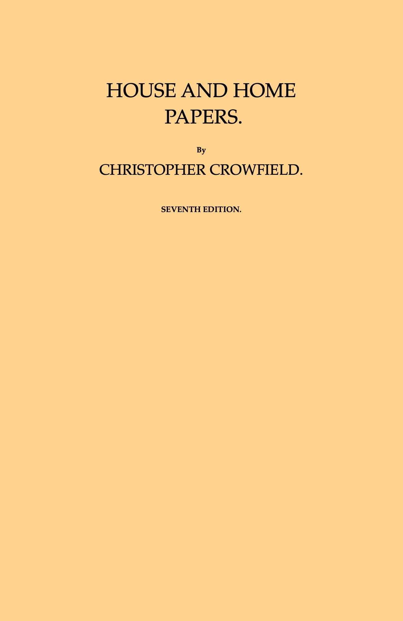 House and Home Papers