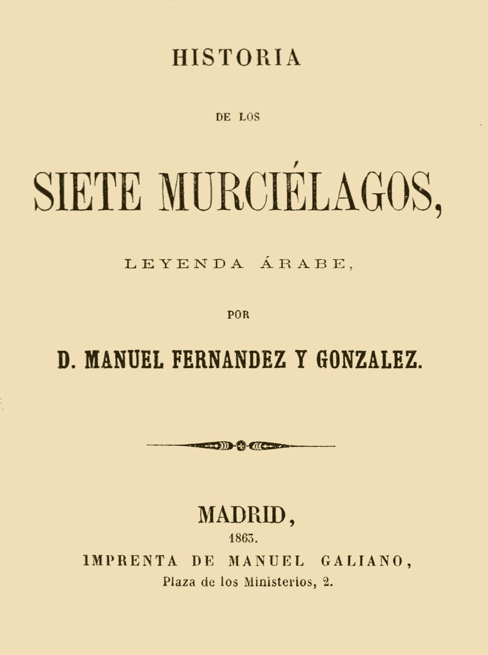 Historia de los siete murciélagos, leyenda árabe