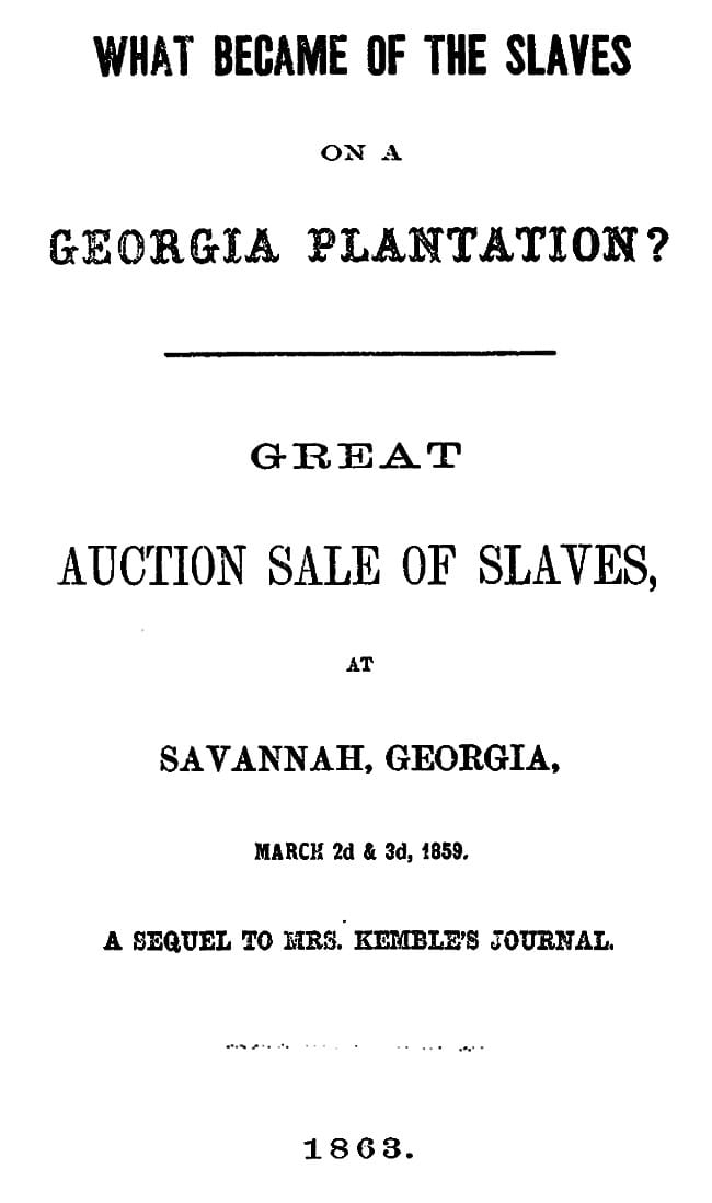 What Became of the Slaves on a Georgia Plantation?